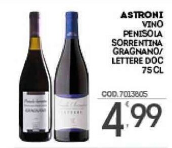 Eurocash Astroni Vino Penisola Sorrentina Gragnano/ Lettere DOC 75 cl offerta