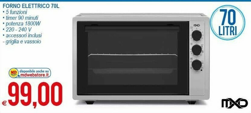Forno Elettrico 70L offerta di MD Discount