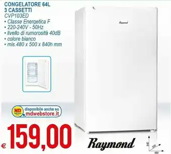 MD Discount Congelatore 64l 3 Cassetti Cvp103ed offerta