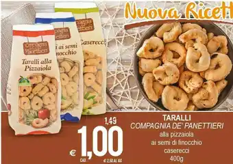 MD Discount Compagnia De' Panettieri Taralli Alla Pizzaiola Ai Semi Di Finocchio Caserecci offerta