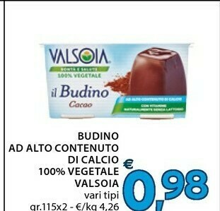 Mercatò Valsoia Il Budino Cacao 100% Vegetale offerta
