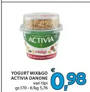Mercatò Danone Yogurt Mix&go Activia Vari Tipi Gr170 offerta