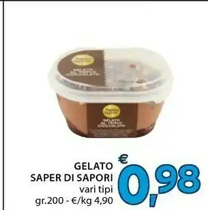 Mercatò Sapori Gelato Saper Di Vari Tipi Gr200 offerta