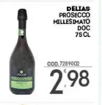 Eurocash Delias Prosecco Millesimato DOC 75 cl offerta