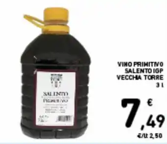 Spazio Conad Vecchia Torre Vino Primitivo Salento Igp 3 l offerta