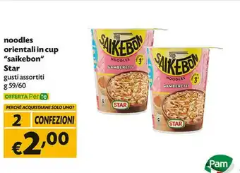 Pam Star Saikebon Noodles Orientali In Cup offerta
