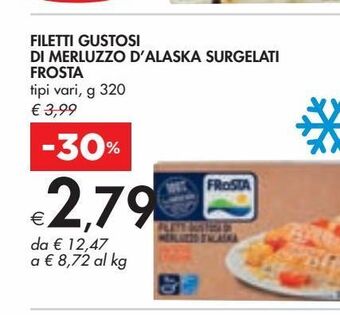 Bennet Filetti gustosi di merluzzo d'alaska surgelati frosta tipi vari, g 320 offerta