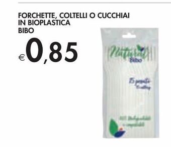 Forchette, coltelli o cucchiai in bioplastica bibo