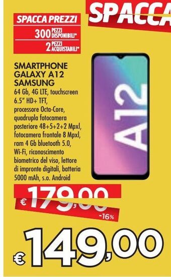 Bennet Smartphone galaxy a12 samsung offerta