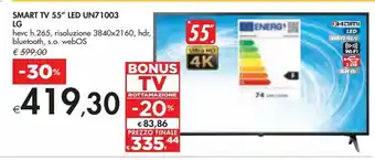 Bennet Smart tv 55" led un71003 lg offerta