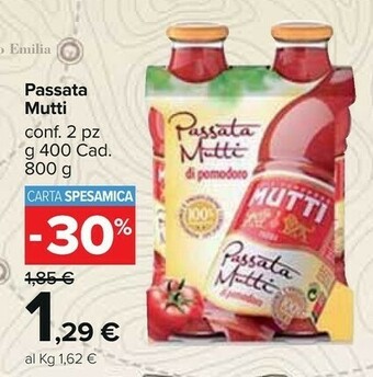 Carrefour Market Mutti Passata di pomodoro offerta