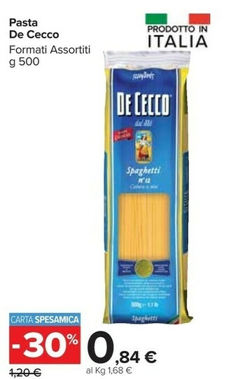 Carrefour Market De Cecco Pasta di semola offerta