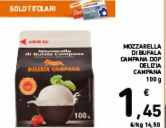 Spazio Conad Delizia Campana Mozzarella di Bufala Campana Dop 100 g offerta