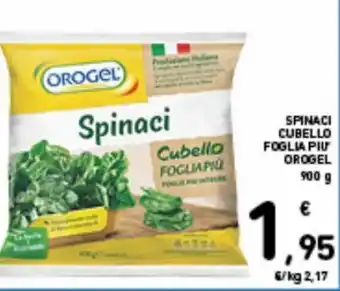 Spazio Conad Orogel Spinaci Cubello Foglia Piu' 900 g offerta