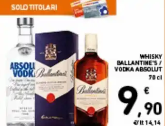 Ballantine's Whisky / Absolut Vodka Whisky 70 cl