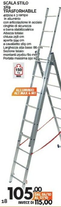 Orizzonte Scala Scale in alluminio offerta