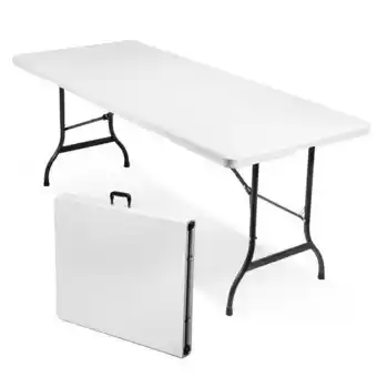 Tavolo in resina 180x70 cm pieghevole richiudibile da giardino eg45065