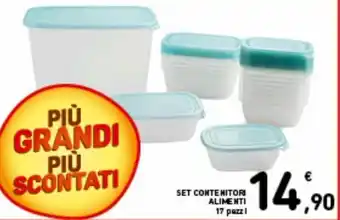 Spazio Conad Set Contenitori Alimenti 17 pezzi offerta