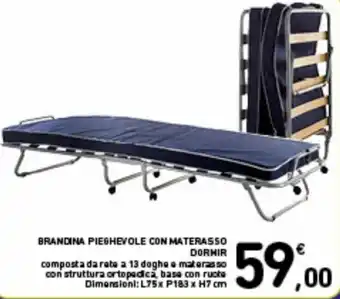 Spazio Conad Dormir Brandina Pieghevole con materasso L75 x P183 x H7 cm offerta