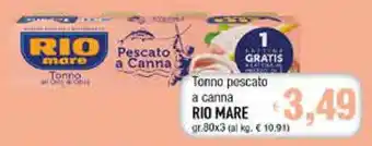 Famila Rio mare Tonno pescato a canna 80 gr x 3 offerta
