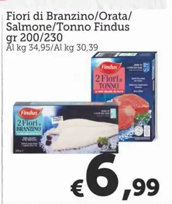 MAX Supermercati Findus Fiori di Branzino / Orata/ Salmone/ Tonno 200 gr / 230 gr offerta