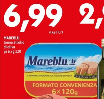 MEGA Mareblu tonno all'olio di oliva pz 6 x g 120 offerta