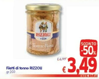A&O Rizzoli Filetti Di Tonno Rosa In Olio D'Oliva 200 G(ml) offerta