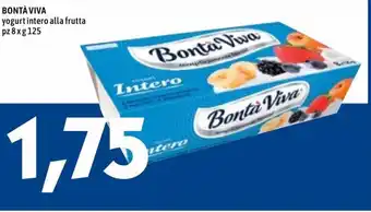 Bontà Viva Yogurt intero all frutta pz 8 x g 125