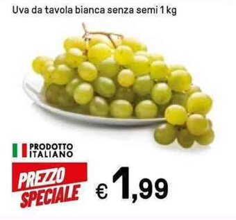 Iper La Grande Uva da tavola bianca senza semi 1 kg offerta