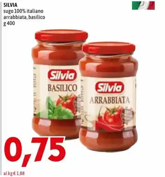 Silvia sugo 100% Italiano arrabbiata, basilico g 400