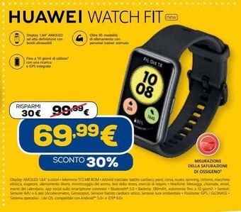 Euronics Huawei watch fit offerta