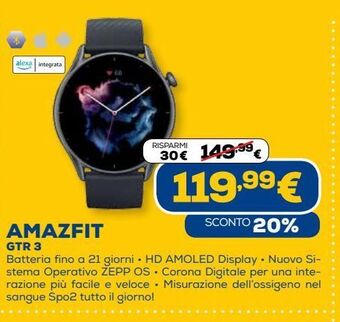 Euronics Amazfit gtr 3 offerta