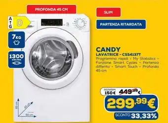 Euronics Candy lavatrice - css4137t offerta