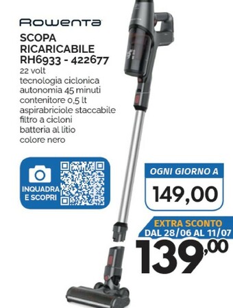 Orizzonte Rowenta Scopa elettrica offerta