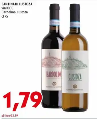 MEGA Cantina di Custoza vini DOC Bardolino, Custoza cl 75 offerta