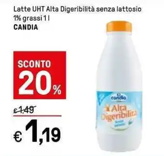 Iper La Grande Candia Latte UHT Alta Digeribilità senza lattosio 1% grassi 1 l offerta