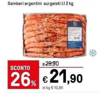 Iper La Grande Gamberi argentini surgelati L12 kg offerta