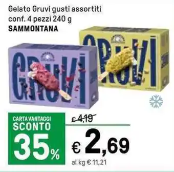 Iper La Grande Sammontana Gelato Gruvi gusti assortiti conf. 4 pezzi 240 g offerta