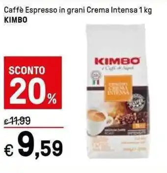 Iper La Grande Kimbo Caffè Espresso in grani Crema Intensa 1 kg offerta