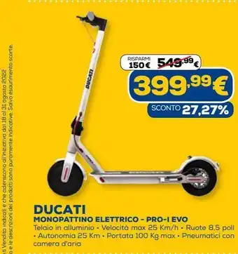 Euronics Ducati monopattino elettrico - pro-i evo offerta