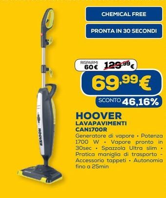 Euronics Hoover lavapavimenti can1700r offerta