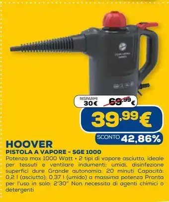 Euronics Hoover pistola a vapore - sge 1000 offerta