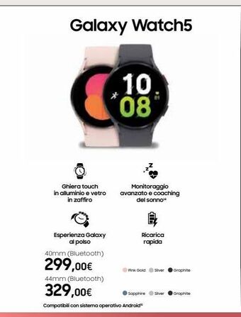 Euronics Galaxy watch5 40mm(bluetooth) offerta