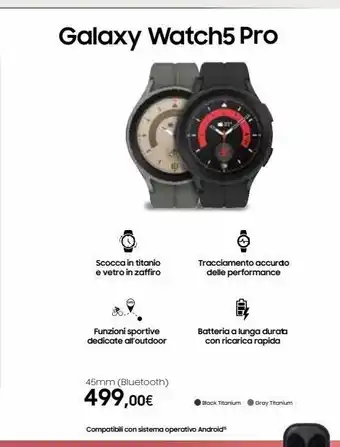 Euronics Galaxy watch5 pro offerta