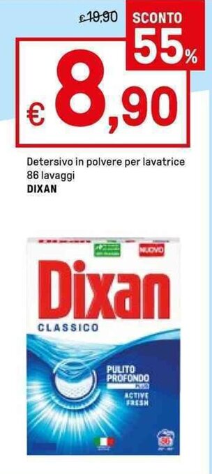 Iper La Grande Dixan Detersivo in polvere per lavatrice 86 lavaggi offerta