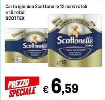 Iper La Grande Scottex Carta igienica Scottonelle 12 maxi rotoli o 18 rotoli offerta