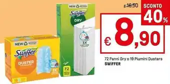 Iper La Grande Swiffer 72 Panni Dry o 19 Piumini Dusters offerta