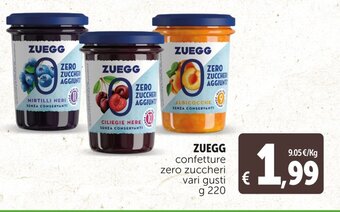 Deco Supermercati Zuegg confetture zero zuccheri vari gusti g 220 offerta