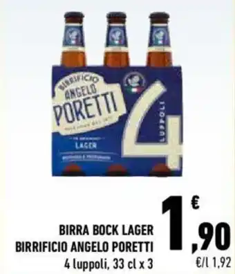 Birrificio Angelo Poretti Birra Bock Lager 4 Luppoli, 33 cl x 3