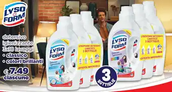 Acqua & Sapone Lysoform Detersivo Igienizzante 3x18 lavaggi classico/colori brillanti offerta
